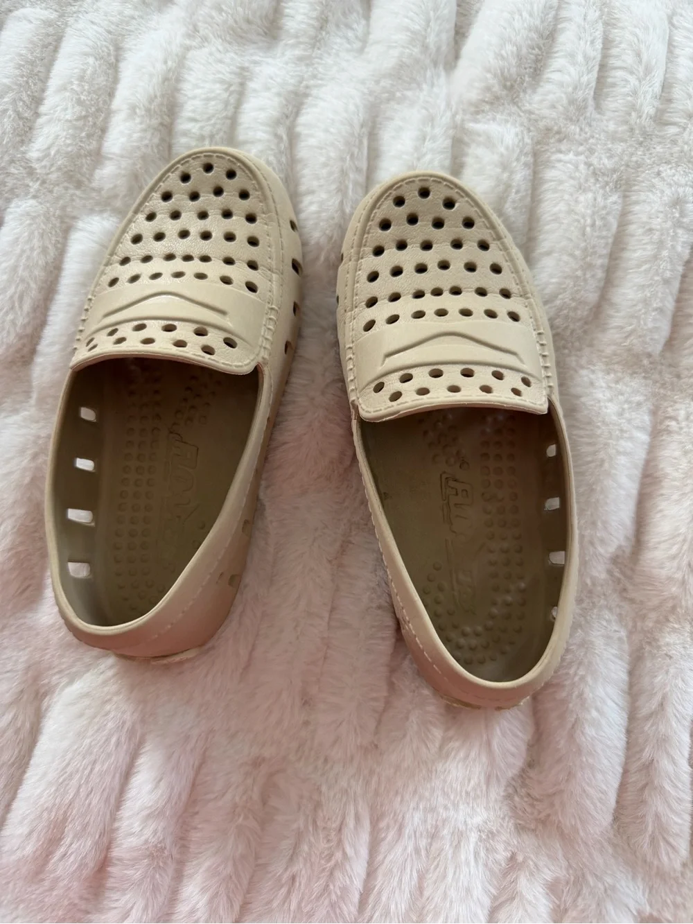 Kids Floafers Slip-On Moccasins in Beige